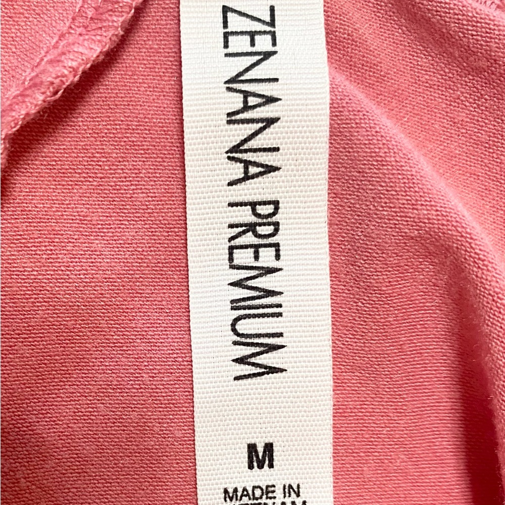 Zenana Premium Coral Rose Colored Long Tee Shirt Dress Size M - Picture 3 of 5